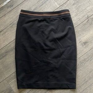Talbots skirt size 2 black with tan pencil skirt wardrobe essential